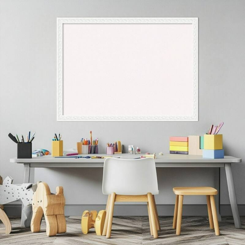 Bethany White Wood Framed Cork Board - Bulletin Board, Organization Board, Pin Board