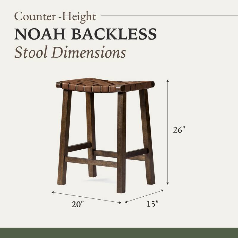 Maven Lane Noah Kitchen Dining Stool with Vegan Leather