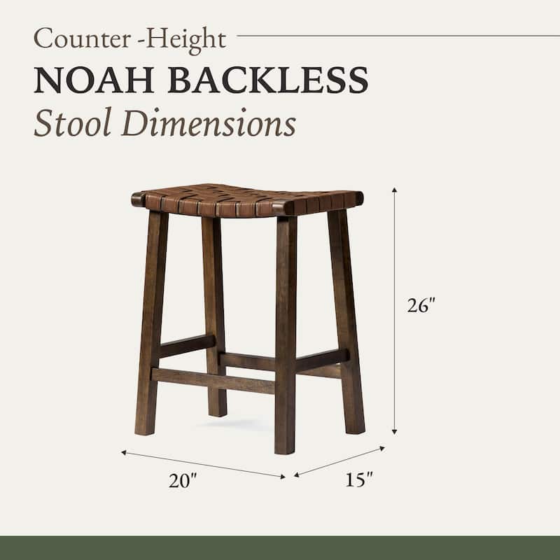 Maven Lane Noah Kitchen Dining Stool with Vegan Leather