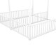 preview thumbnail 5 of 6, Kids House Bed, Twin Montessori Floor Bed with Rails, Metal Double Platform Bed Frame for Girls Boys, 2 Shared Beds