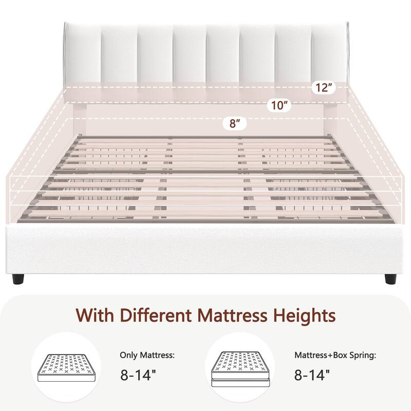 Javlergo Bed Frame with Storage Drawers, Upholstered Platform Bed Frame with Adjustable Headboard