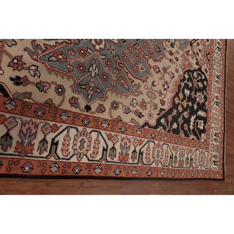 Heriz-Serapi Area Rug Hand-Knotted Bedroom Wool Carpet - 8'10"x 11'9"