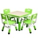 preview thumbnail 1 of 6, GIMMYFIVE Kids Table and Chairs Set, Height Adjustable Desk for Ages 2-10 Green