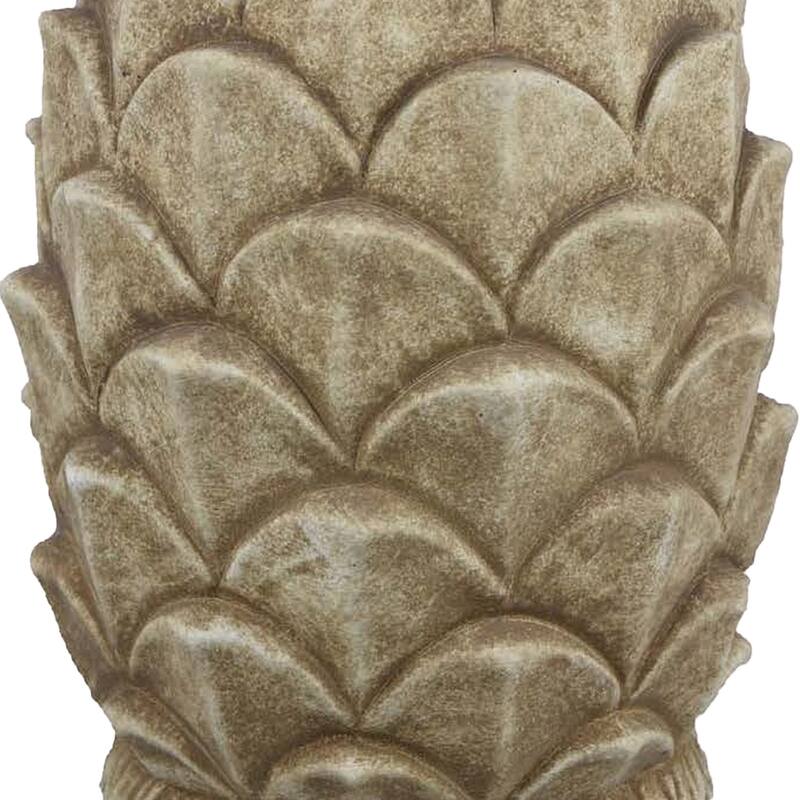 Rumi Accent Planter, Sculptured Pine Cone Brown Terracotta 14 Inch