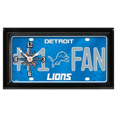 NFL Wall/Desk Analog Clock, #1 Fan with Team Logo - Detroit Lions