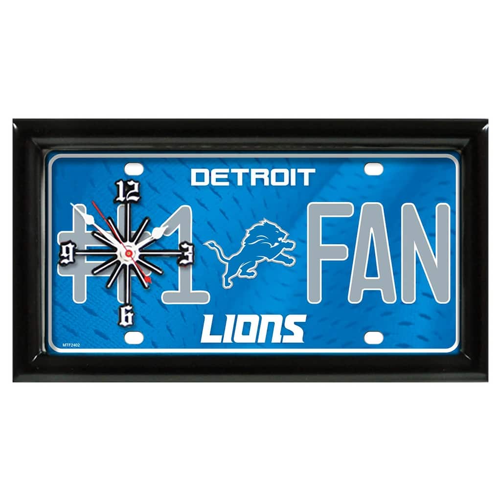 NFL Wall/Desk Analog Clock, #1 Fan with Team Logo - Detroit Lions