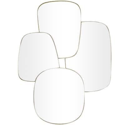 Metal Room Wall Mirror with Varying Shapes - Gold - CosmoLiving by Cosmopolitan
