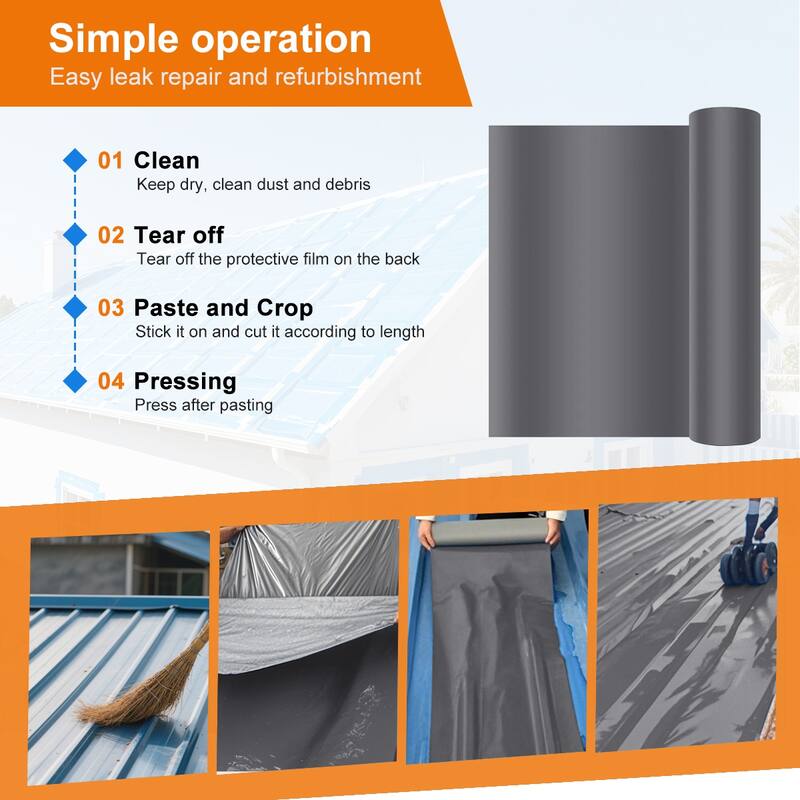 Self-Adhesive Roof Repair Tape Waterproof Sealant for Roof Leaks,Patching Tape Easy-Peel Roll
