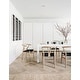 preview thumbnail 3 of 47, Woven Wood Armchair with Arms Open Y Back Mid Century Modern Office Dining Chairs Black Seat Kitchen Bedroom Organic Rattan