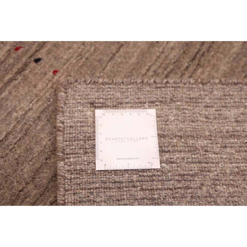 ECARPETGALLERY Hand Loomed Kashkuli Gabbeh Grey Wool Rug - 5'0 x 8'0
