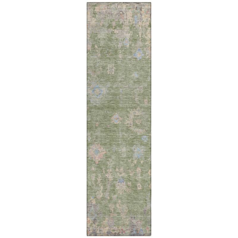 Machine Washable Indoor/ Outdoor Vintage Traditional Chantille Rug