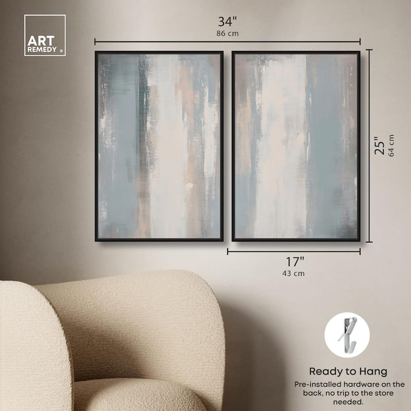 Neutral Ground Canvas Set of 2 by Art Remedy