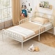 preview thumbnail 13 of 25, Twin Size Bed Frame with Headboard and Safety Side Guardrails-Black