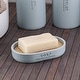 preview thumbnail 46 of 59, Chic Polyresin Soap Dish with Draining Bamboo Insert - 5 L x 3.4 W x 1 H