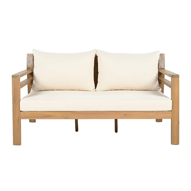 Christopher Knight Home - Outdoor 5-Piece Wooden Patio Conversation Set with Cushions and Coffee Table