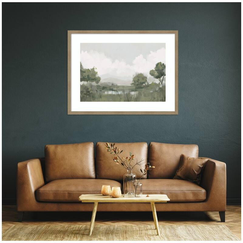 Kate and Laurel Shades of Olive 23x33 FC by Mary Sparrow Framed Wall Art Print