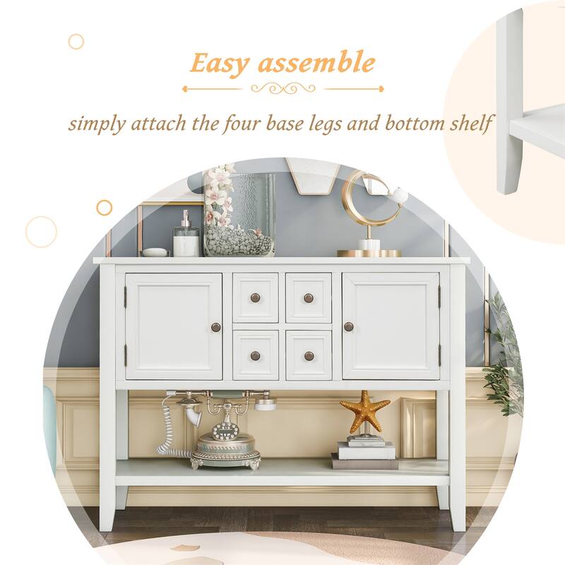 Buffet Sideboard Console Table with Bottom Shelf