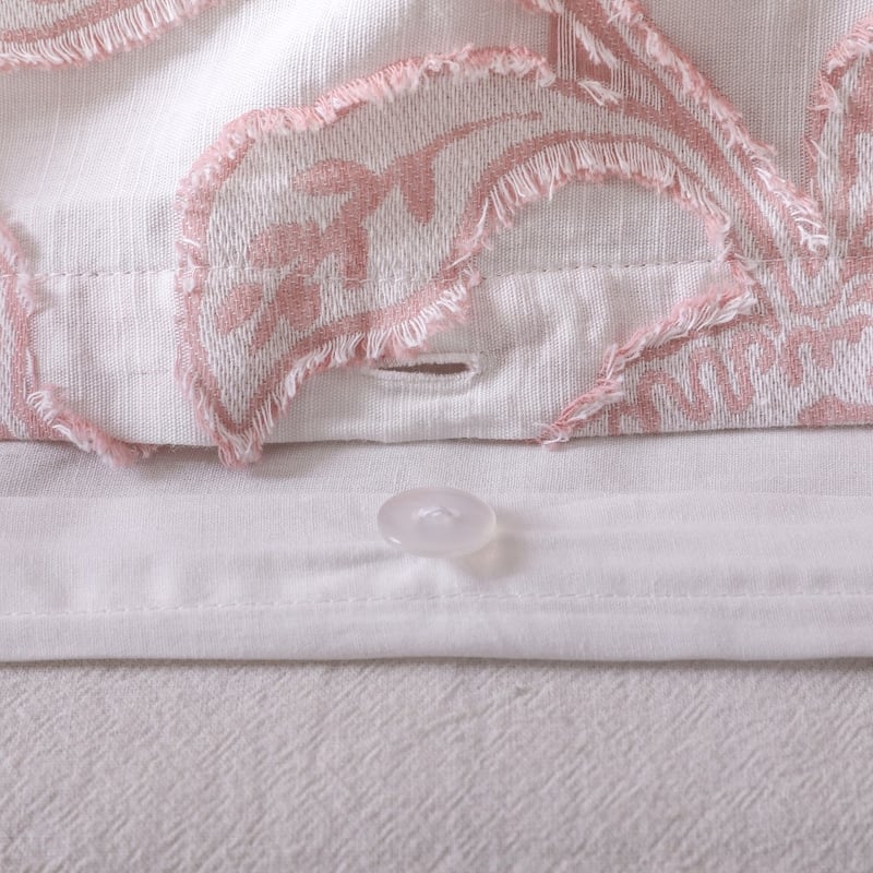 Premium Cotton Jacquard Duvet Cover Set, Elegant Floral Texture, Soft & Durable 3-Piece Bedding