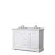 Option White, Chrome Trim, White Carrara Marble Top