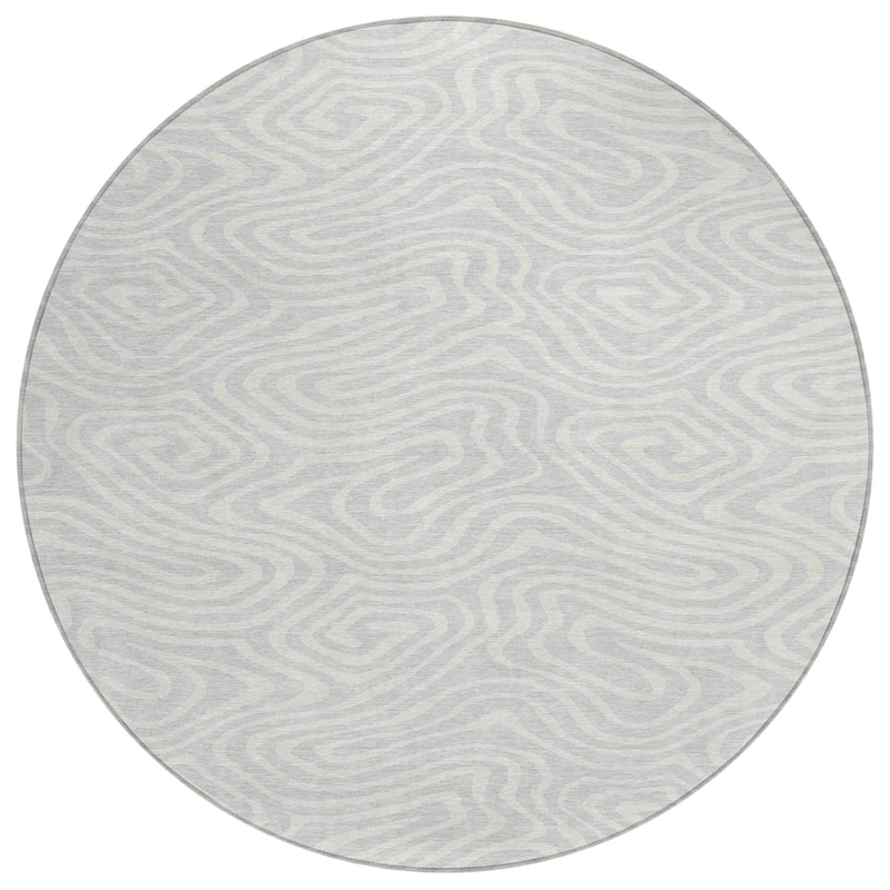 Machine Washable Indoor/ Outdoor Abstract Modern Chantille Rug
