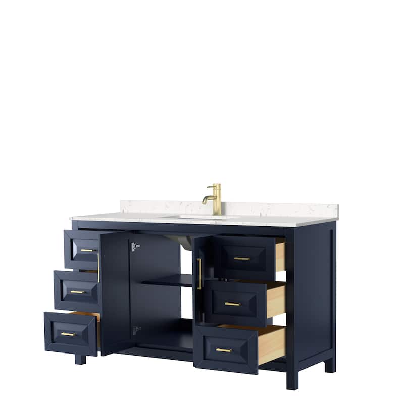Daria 60 Inch Single Vanity, Cultured Marble Top