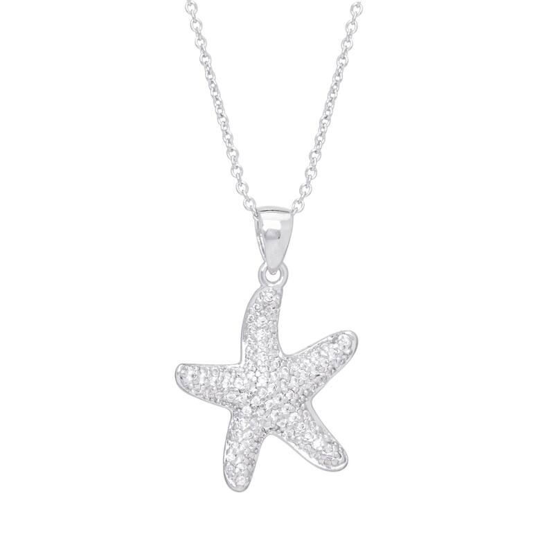 Victoria Townsend Silver Plated Cubic Zirconia Starfish Necklace