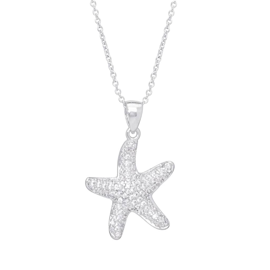 Victoria Townsend Silver Plated Cubic Zirconia Starfish Necklace