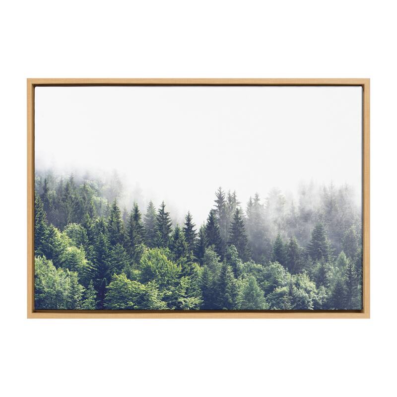 Kate and Laurel Sylvie Fog Framed Canvas by The Creative Bunch Studio - 23x33 - Plastic - Natural