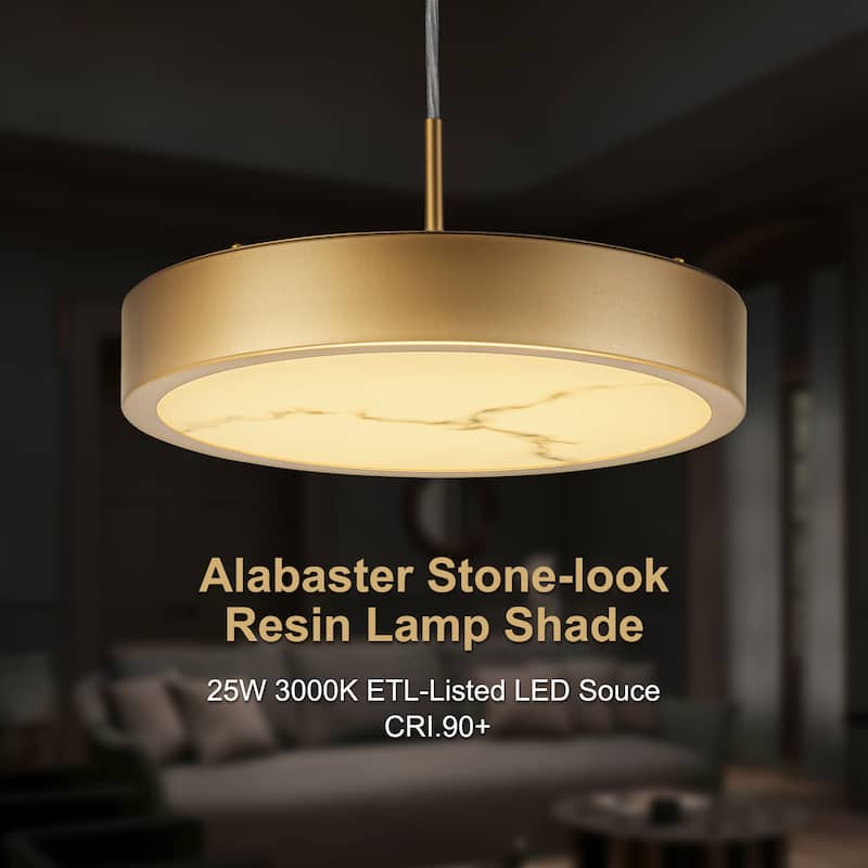 Starsky Alabaster Stone-look Resin Modern Gold LED Chandelier