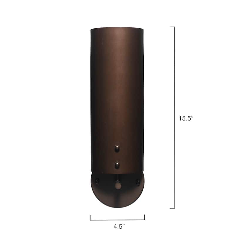 Alden Décor Smith Wall Sconce, Oil Rubbed Bronze Metal Oiled Bronze
