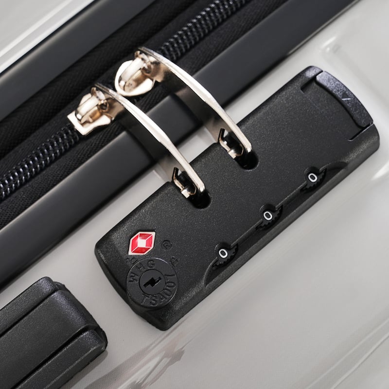 3-Piece, 20-Inch Modern Hard Shell Luggage with USB Port and Spinner Wheels, for Boarding Travel, Black