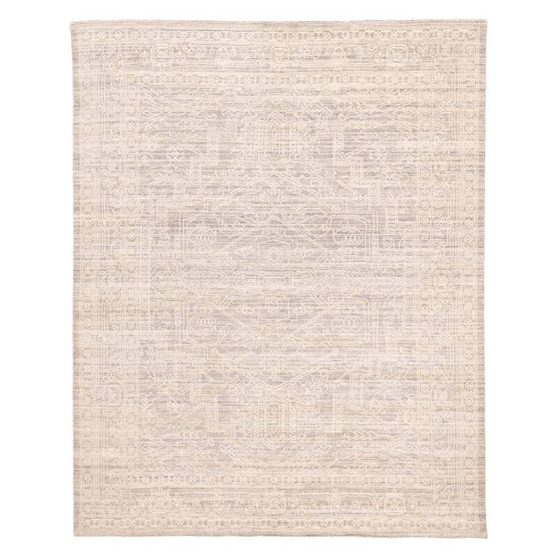 ECARPETGALLERY Hand Loomed Elysian Grey Wool Rug - 7'10 x 9'11