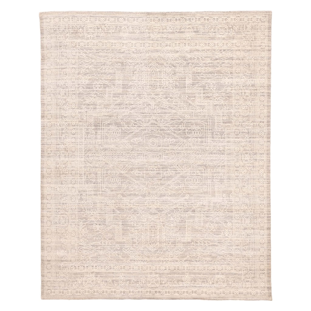 ECARPETGALLERY Hand Loomed Elysian Grey Wool Rug - 7'10 x 9'11