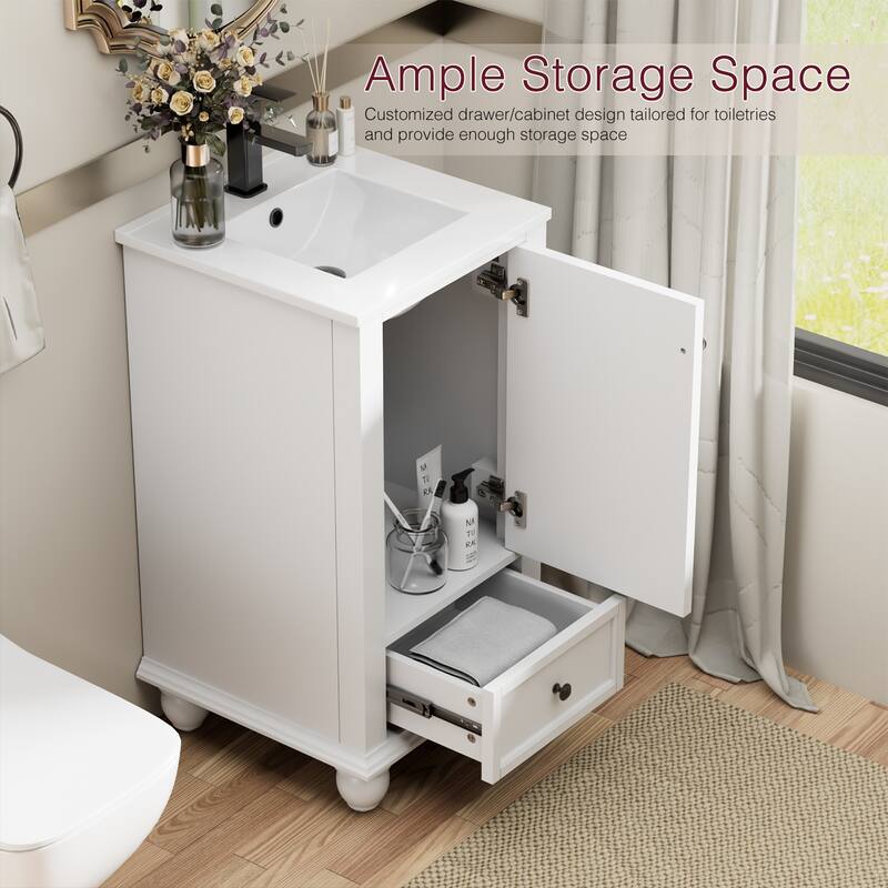Bathroom Vanity with Sink Combo Set, Free Standing Bathroom Storage Cabinet