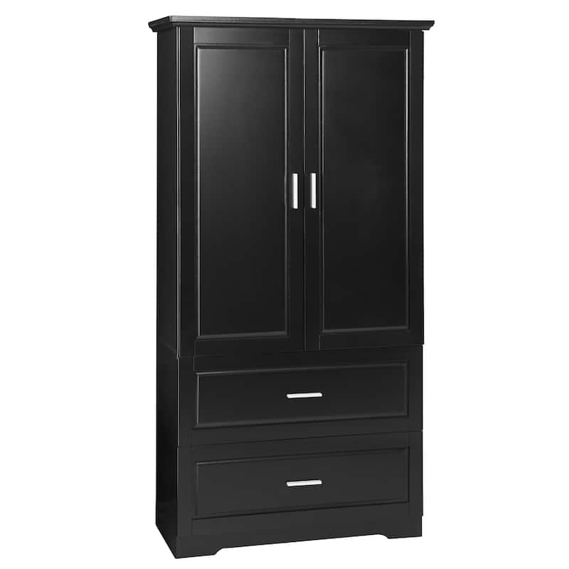 Rectangular Bathroom Cabinet with Doors and Drawers, Large Wooden Storage Cabinet 63-inch Tall Bathroom Towel Cabinet