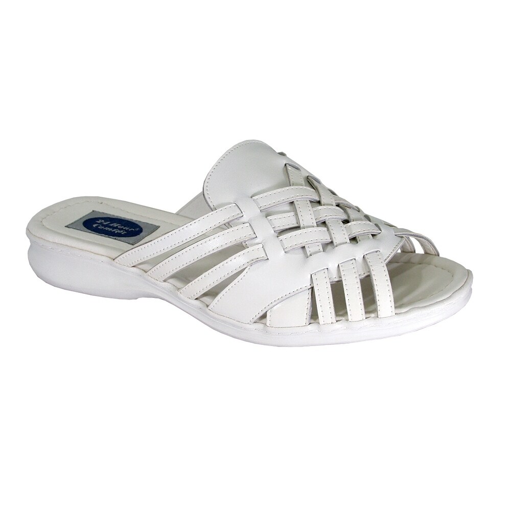 womens wide fit white sandals