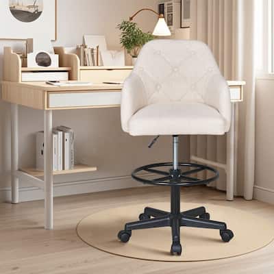 VECELO Swivel Wingback Tilting Drafting Chairs 32.28"-40.16" Adjustable Height Diamond Tufted Back Naihead Home Office Chairs