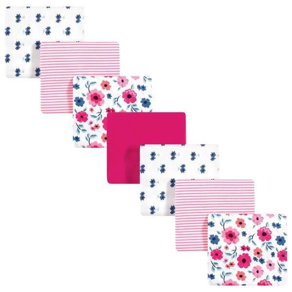 slide 1 of 1, Touched by Nature Baby Girl Organic Cotton Flannel Blankets, 7-Pack, Garden Floral, One Size - Garden Floral - One Size One Size - Garden Floral