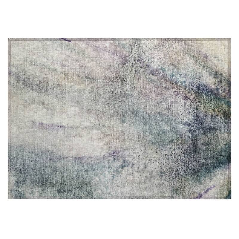 Bane Artistic Abstract Weather Resistant Sleek Contemporary Outdoor Rug