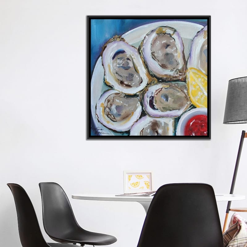 iCanvas "Oysters On The Half Shell" by Kristine Kainer Framed Canvas Print