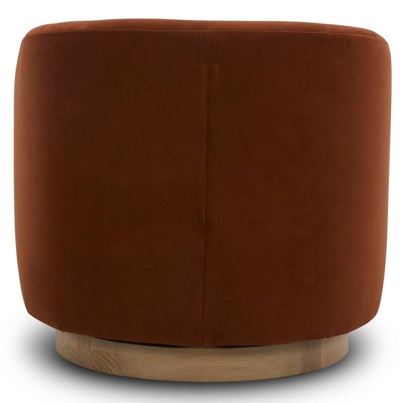 Spruce & Spring 360° Swivel Accent Chair with Solid Wood Base and Padded Seat