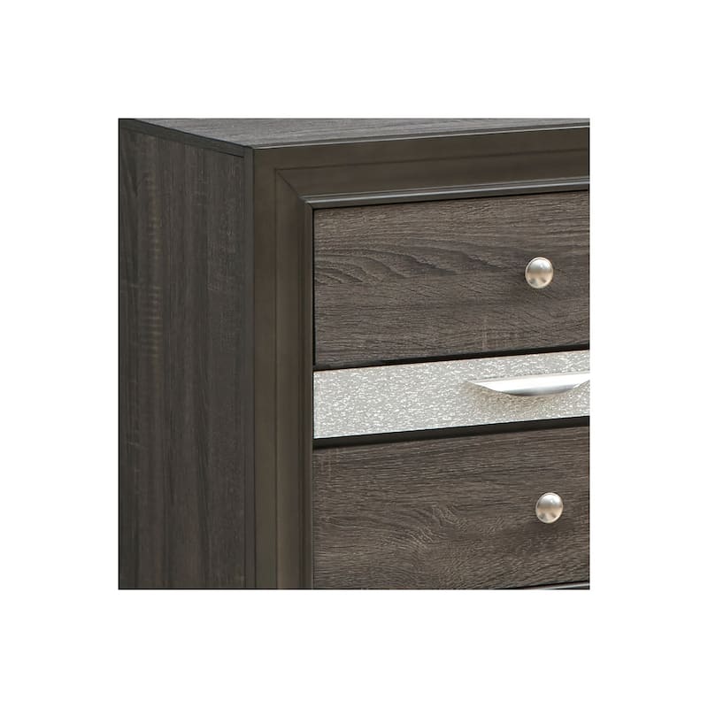 Grey Nightstand with 26x26x17 Dimensions, Modern Bedside Table with Smooth Finish, No Assembly and Storage Space