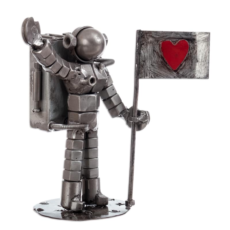 Novica Handmade Astronaut Recycled Metal Sculpture