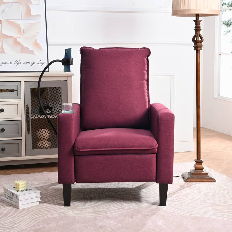 Recliner Chair with Cup & Phone Holder - Red