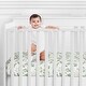 preview thumbnail 2 of 4, Leaf Collection Boy Girl Jersey Knit Fitted Crib Sheet - Green Boho Watercolor Botanical Floral Flower Woodland Garden