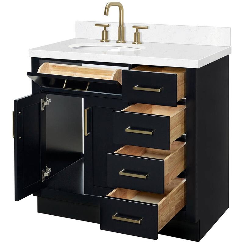 Ariel T036SLCQOVO Hepburn 36" Free Standing Single Oval Basin Vanity