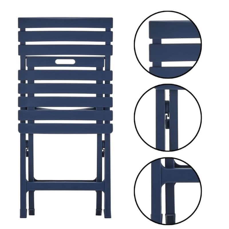 Outdoor Folding Chair Set of 2 Space-Saving UV Resistant Patio Seating