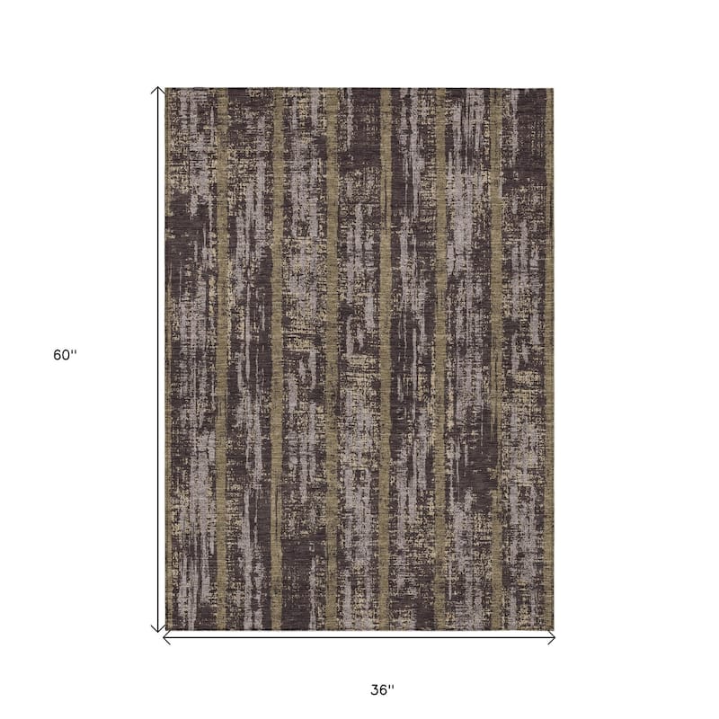 HomeRoots Striped Transitional Rectangle Outdoor Rug