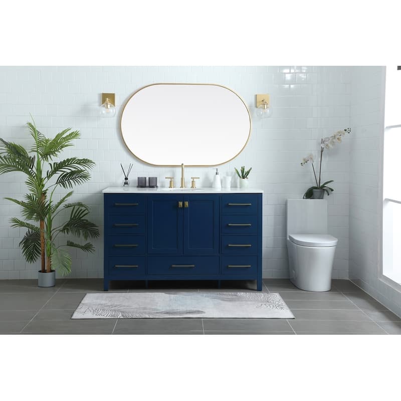 Elegant Lighting VF18854 Irene 54" Free Standing Single Basin Vanity