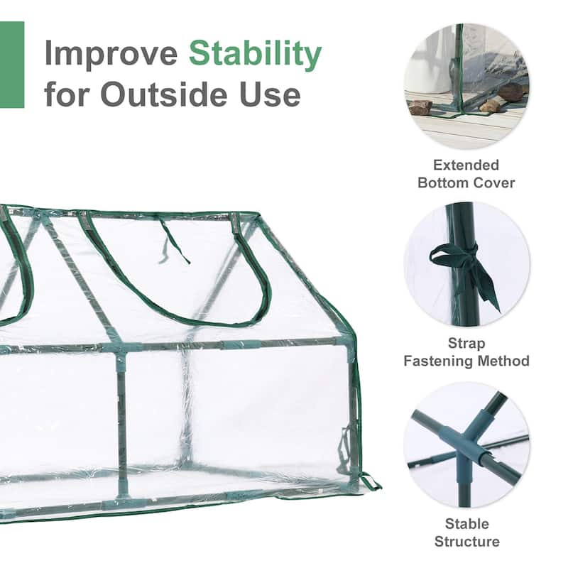 Aoodor 4 ft. x 2 ft. x 2 ft. Mini Greenhouse 2 Zipper Doors